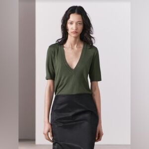 Zara Flowy V-Neck Top